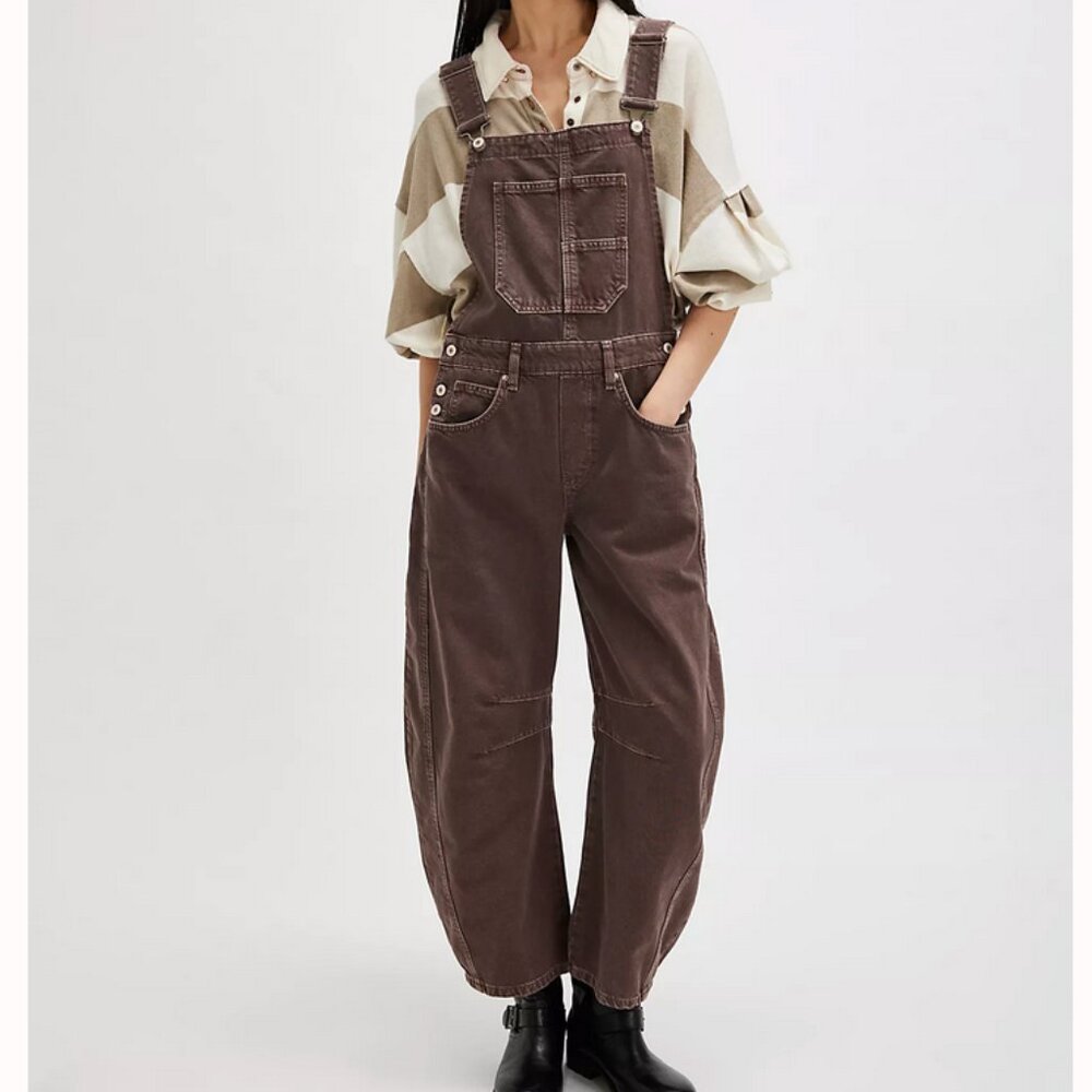 We The Free Good Luck Barrel Overalls
